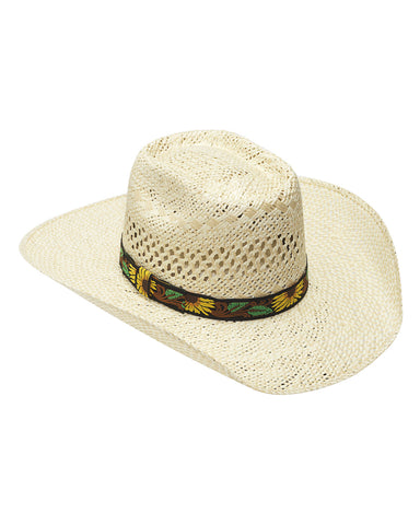 Women's Twisted Weave Vent Sunflower Straw Hat