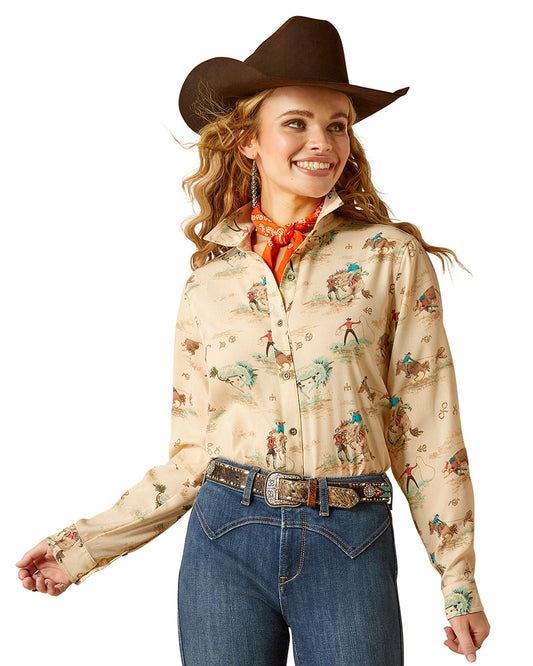 Women's Homestyle Shirt by Ariat from Skip’s Western Outfitters | ARI-10052969-XS-RETRO-RANCH-PRINT