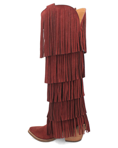 Dingo Women's Wild Child Western Boots in BURGUNDY with Snip Toe at Skip's Western Outfitters | DI276-Burgundy