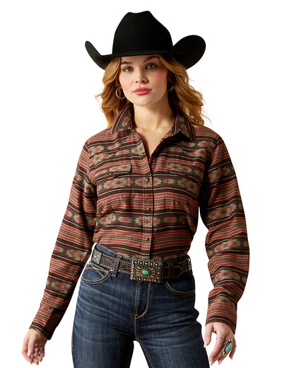 Women's Everyday Western Shirt by Ariat from Skip’s Western Outfitters | ARI-10053884-XS-SOFT-SILT-SERAPE-PRINT
