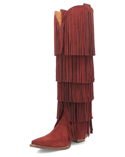 Dingo Women's Wild Child Western Boots in BURGUNDY with Snip Toe at Skip's Western Outfitters | DI276-Burgundy