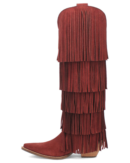 Dingo Women's Wild Child Western Boots in BURGUNDY with Snip Toe at Skip's Western Outfitters | DI276-Burgundy