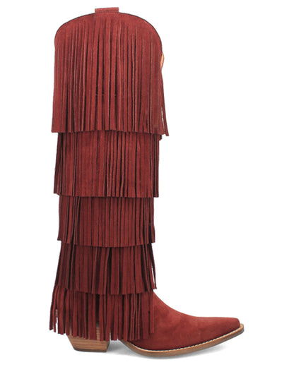 Dingo Women's Wild Child Western Boots in BURGUNDY with Snip Toe at Skip's Western Outfitters | DI276-Burgundy