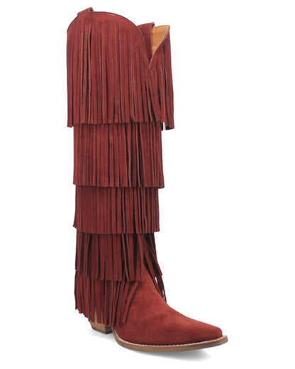 Dingo Women's Wild Child Western Boots in BURGUNDY with Snip Toe at Skip's Western Outfitters | DI276-Burgundy