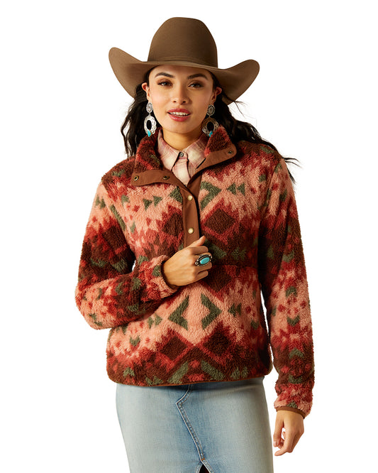 Women's Berber Snap Front Sweatshirt by Ariat from Skip’s Western Outfitters | ARI-10053942-XS-PLAINSVIEW-PRINT