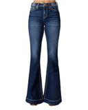 Women's Paisley High-Rise Flare Jeans