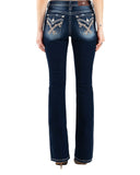 Women's Twisted Mid Rise Boot Cut Jeans