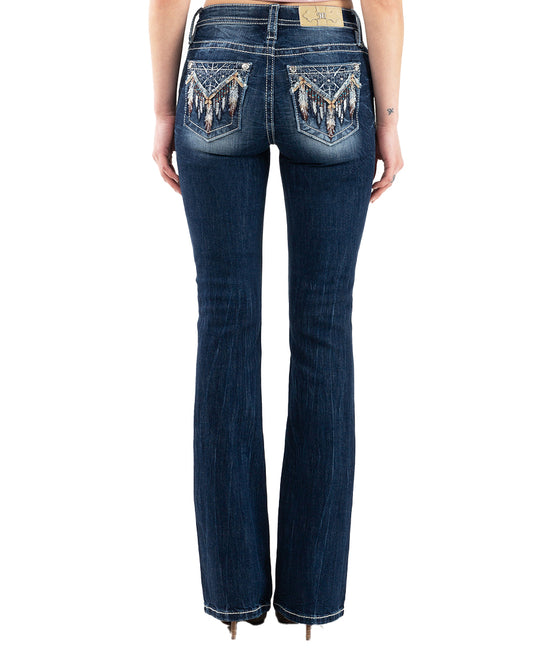 Women's Aztec Glitz Boot Cut Jeans by Miss Me from Skip’s Western Outfitters | MMJ-M3916B-25-34