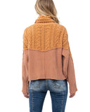 Women's Color Blocked Turtleneck Sweater