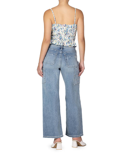 Women's Ruffle Trim Crop Top