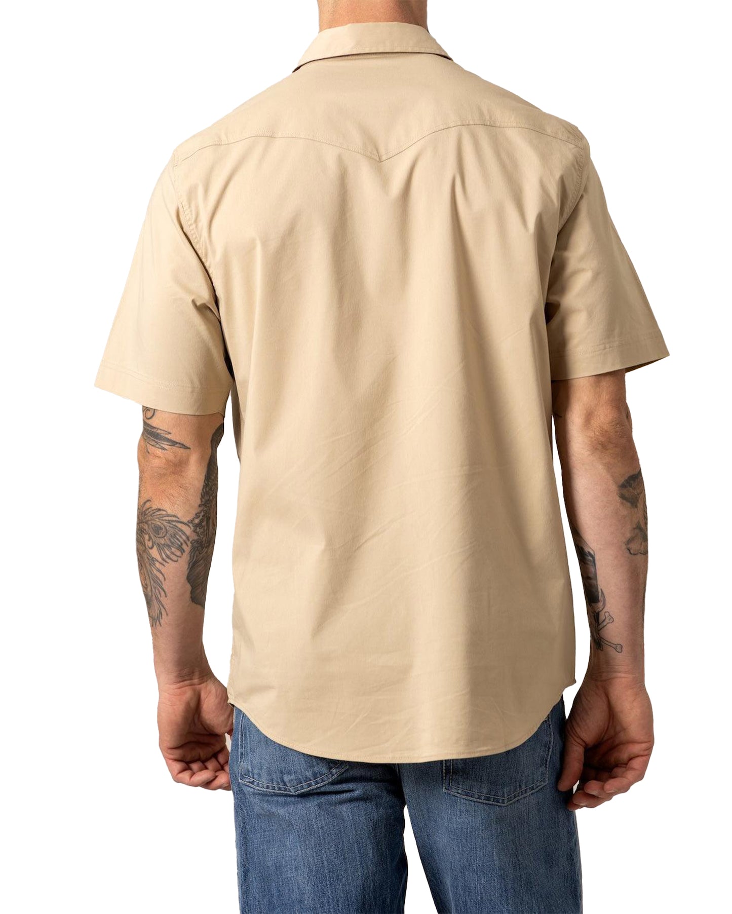 Kimes Ranch Men's Rio Dress Short Sleeve Shirt in Light Khaki at Skip's Western Outfitters