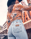 Women's Cowboy Cut High Rise Slim Fit Tapered Leg Jeans