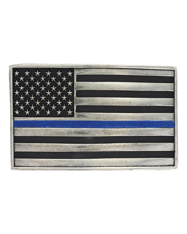Stand Behind the Blue Line Flag Attitude Buckle
