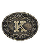 Filigree Initial "K" Belt Buckle