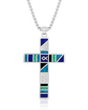 American Legends Block Color Cross Necklace