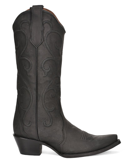Corral L6012 Women's Handcrafted Snip Toe Cowgirl Boots in Black at Skip's Western Outfitters