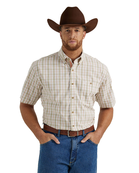 Men's George Strait Collection Short Sleeve Shirt by Wrangler from Skip’s Western Outfitters | WRA-112344895-S-WOVEN