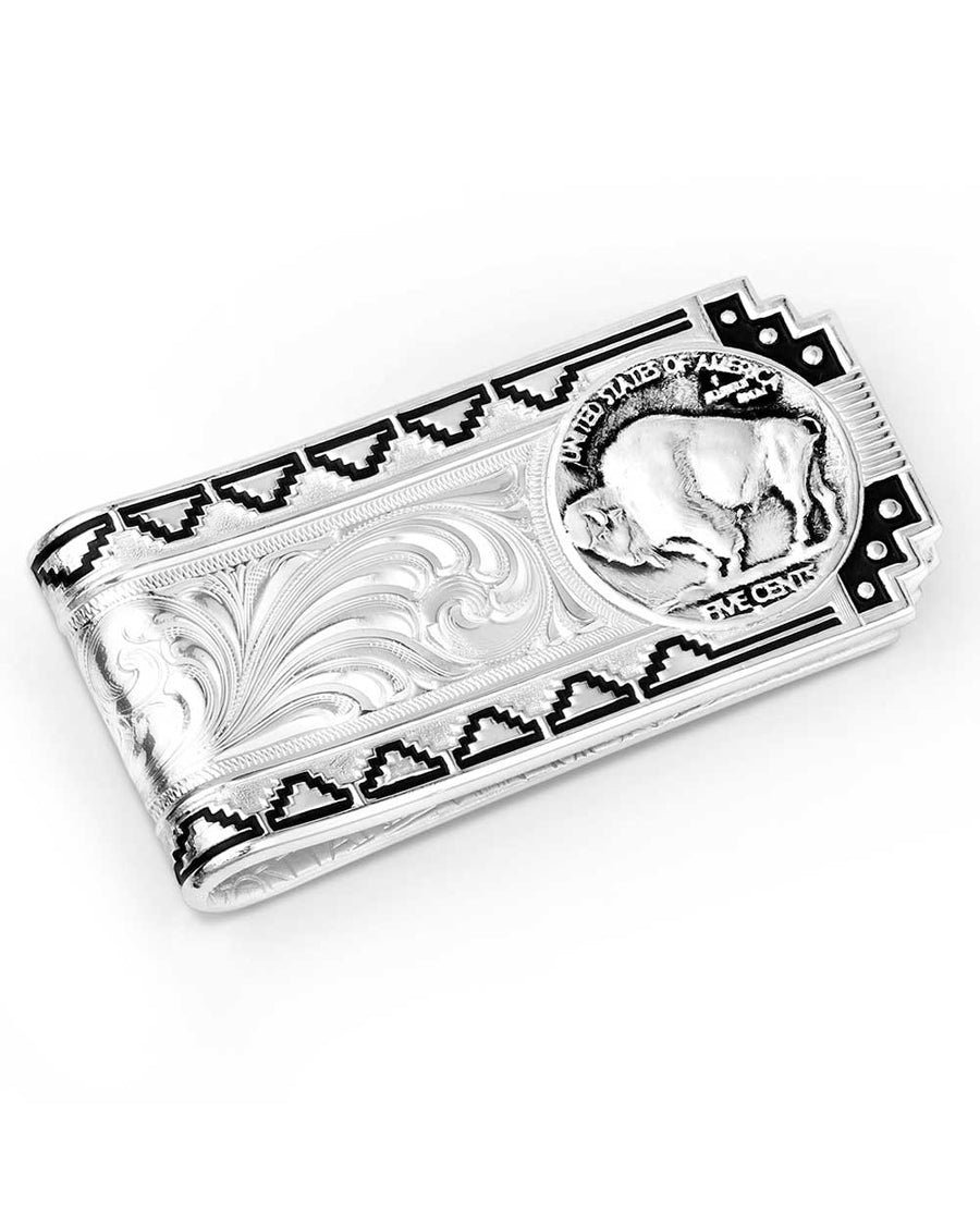 Buffalo Nickel Southwestern Money Clip by Montana Silversmiths from Skip’s Western Outfitters | MON-MCL5766-O/S