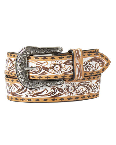 Women's Angel Ranch Hand Tooled Floral Belt