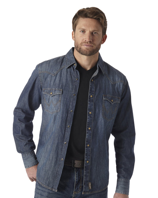 Men's Retro Premium Shirt by Wrangler from Skip’s Western Outfitters | WRA-MVR458D-S-REG