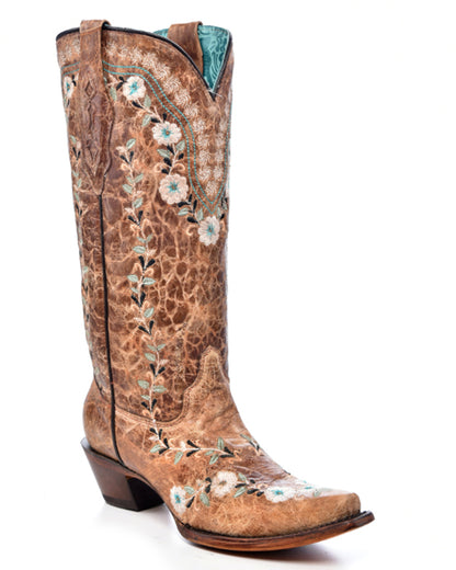Corral A4439 Women's Handcrafted Snip Toe Cowgirl Boots in Brown at Skip's Western Outfitters