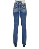 Women's Leather Stripes and Stars Bootcut Jeans