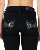 Women's Metallic Wings Bootcut Jeans