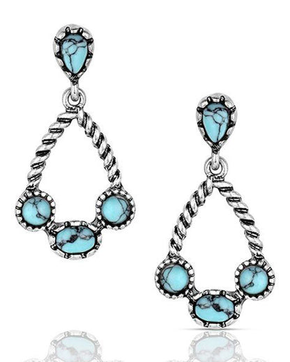 Wander West Turquoise Earrings - Aer6569 by Montana Silversmiths from Skip’s Western Outfitters | MON-AER6569