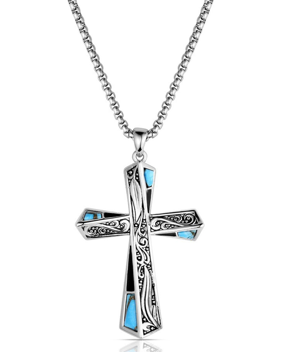 Still Waters Turquoise Cross Necklace - Nc6517