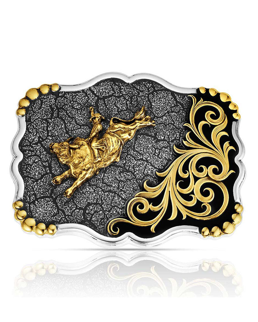 Shadow Mesa Cracked Earth Buckle With Bull Rider - 58510-528