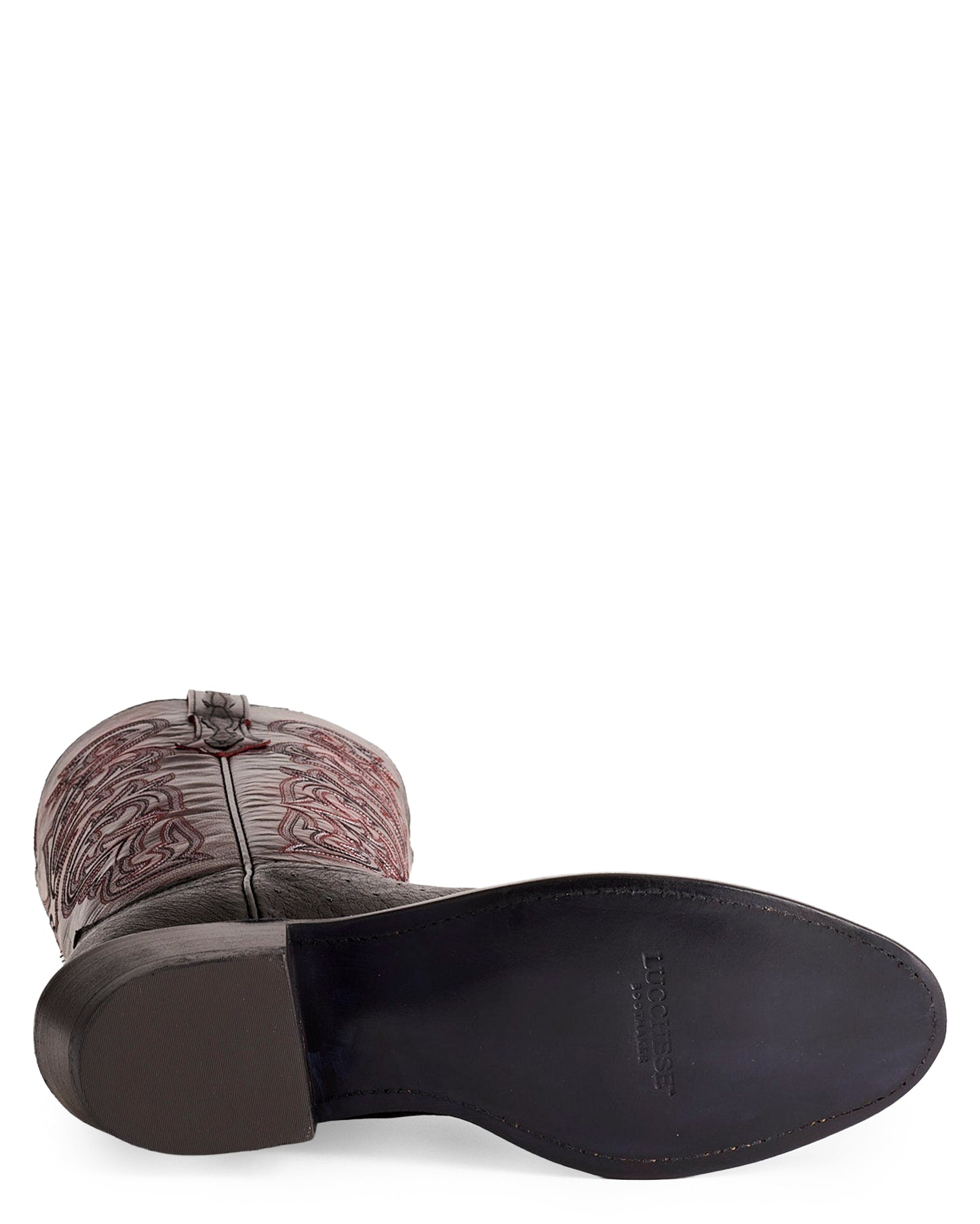 Mens Nathan Smooth Ostrich Boots - Black Cherry