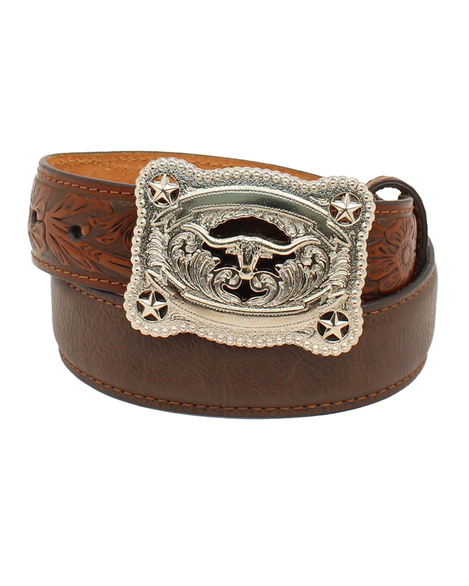 Kids' Brown Tooled Belt by MFW from Skip’s Western Outfitters | MFW-N4428602-18