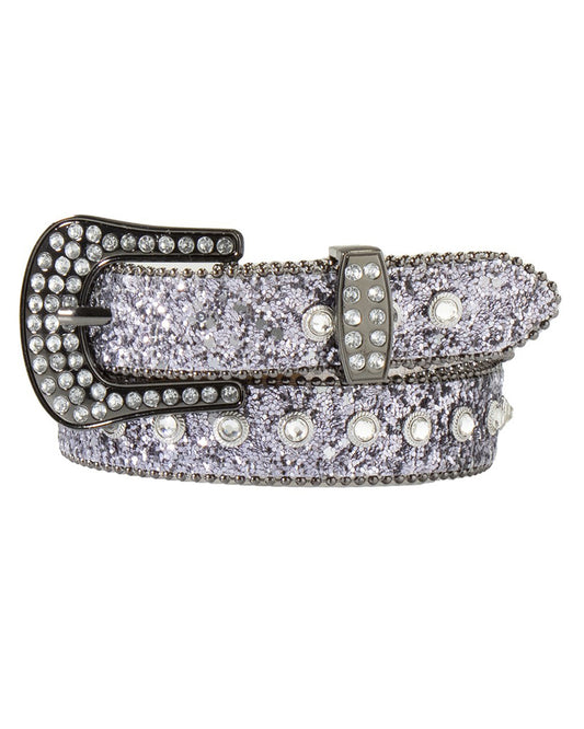 Girls' Studded Glitter Belt
