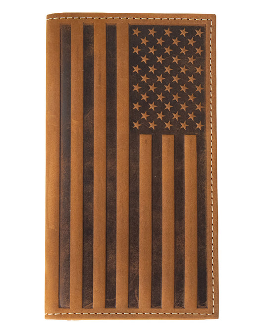 Men's Embossed American Flag Rodeo Wallet - N500044102