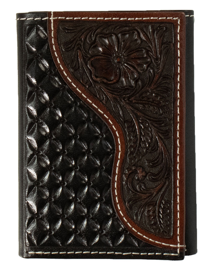 Basket Weave Embossed Trifold Wallet - N500046802