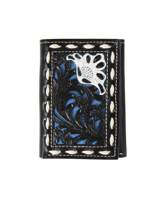 Suede Underlay Trifold Wallet