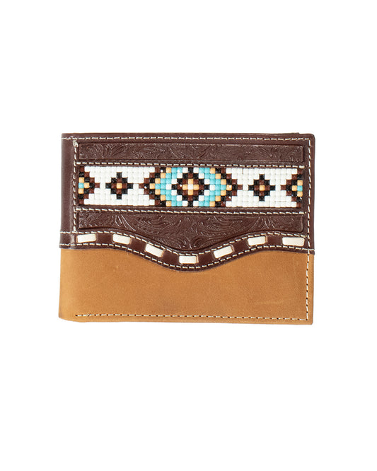 Beaded Inlay Bifold Wallet