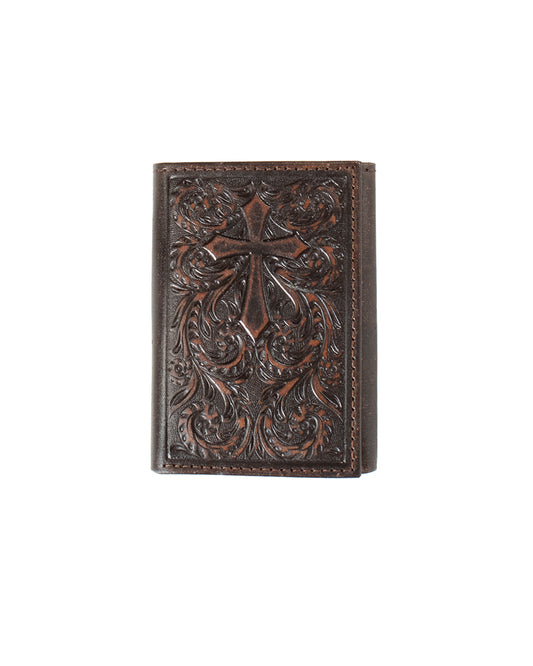 Embossed Scrolling Trifold Wallet