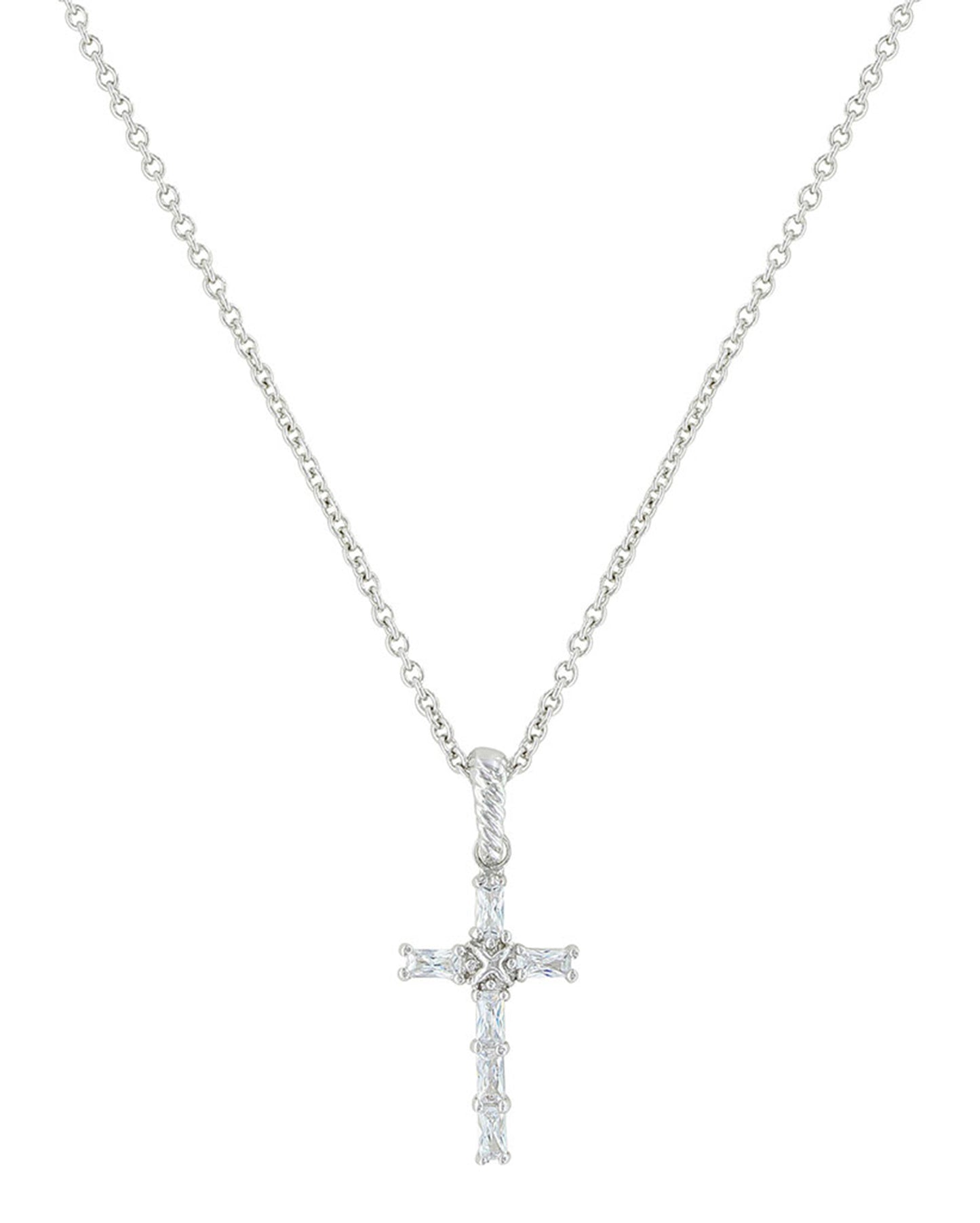 Acadian Cross Baguette Necklace by Montana Silversmiths from Skip’s Western Outfitters | MON-NC3239-O/S