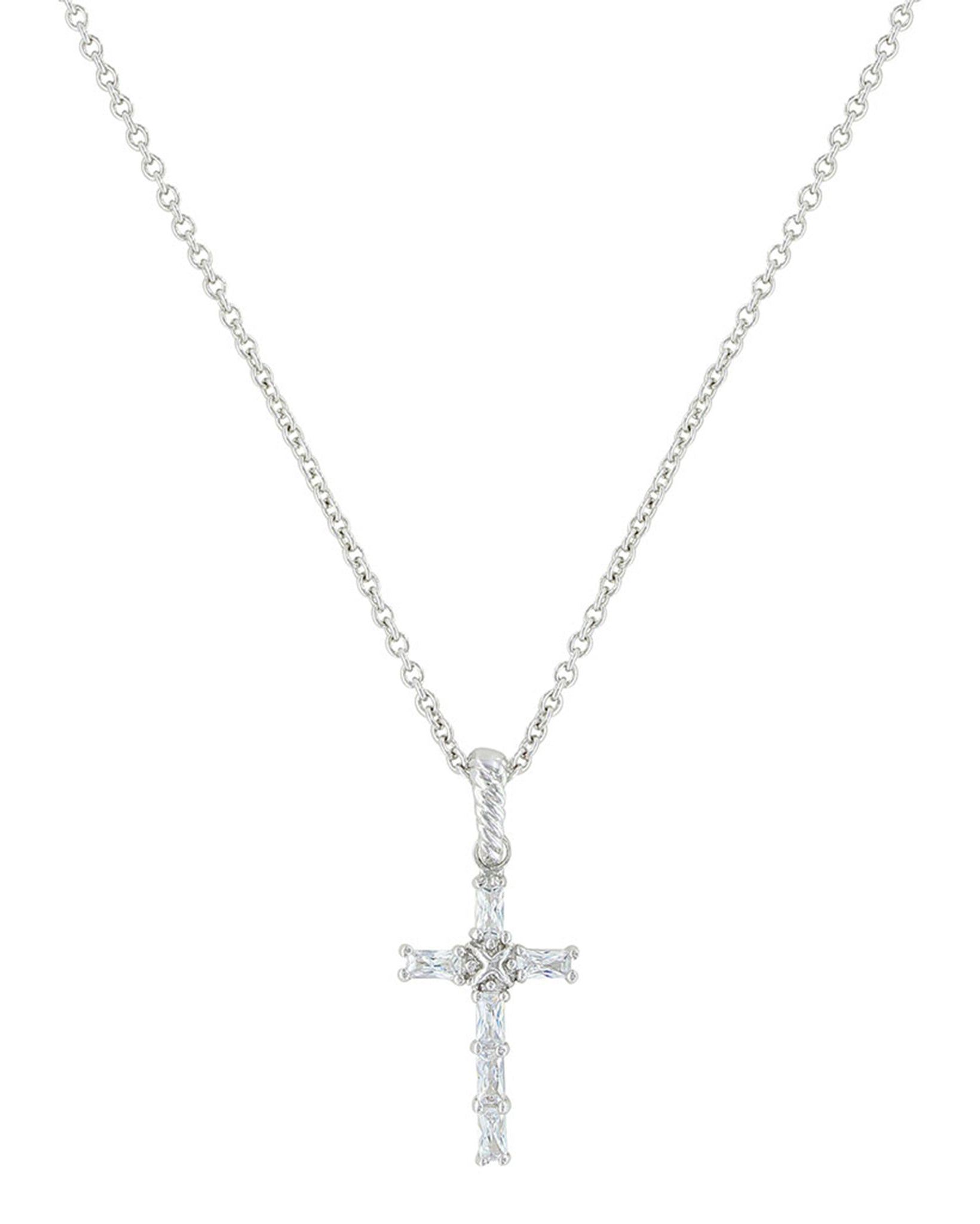 Acadian Cross Baguette Necklace by Montana Silversmiths from Skip’s Western Outfitters | MON-NC3239-O/S