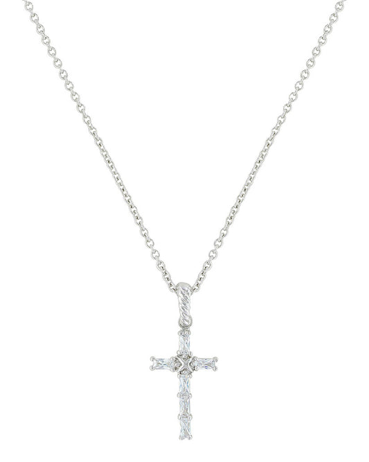 Acadian Cross Baguette Necklace by Montana Silversmiths from Skip’s Western Outfitters | MON-NC3239-O/S