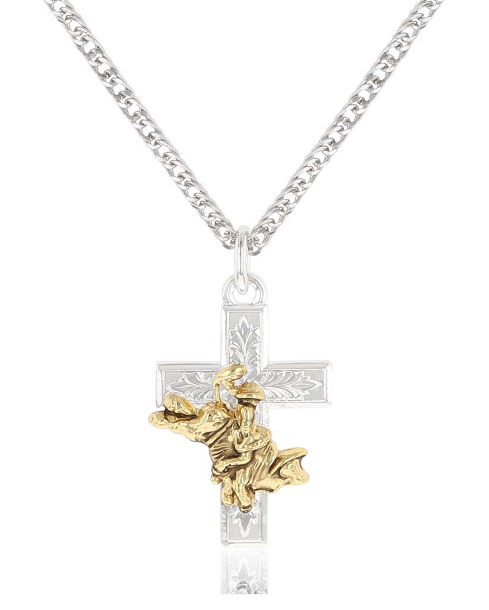 Bullrider Cross Necklace by Montana Silversmiths from Skip’s Western Outfitters | MON-NC37-O/S-REG