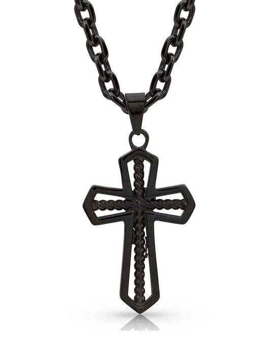 Through the Darkest Night Cross Necklace by Montana Silversmiths from Skip’s Western Outfitters | MON-NC4025-O/S-REG