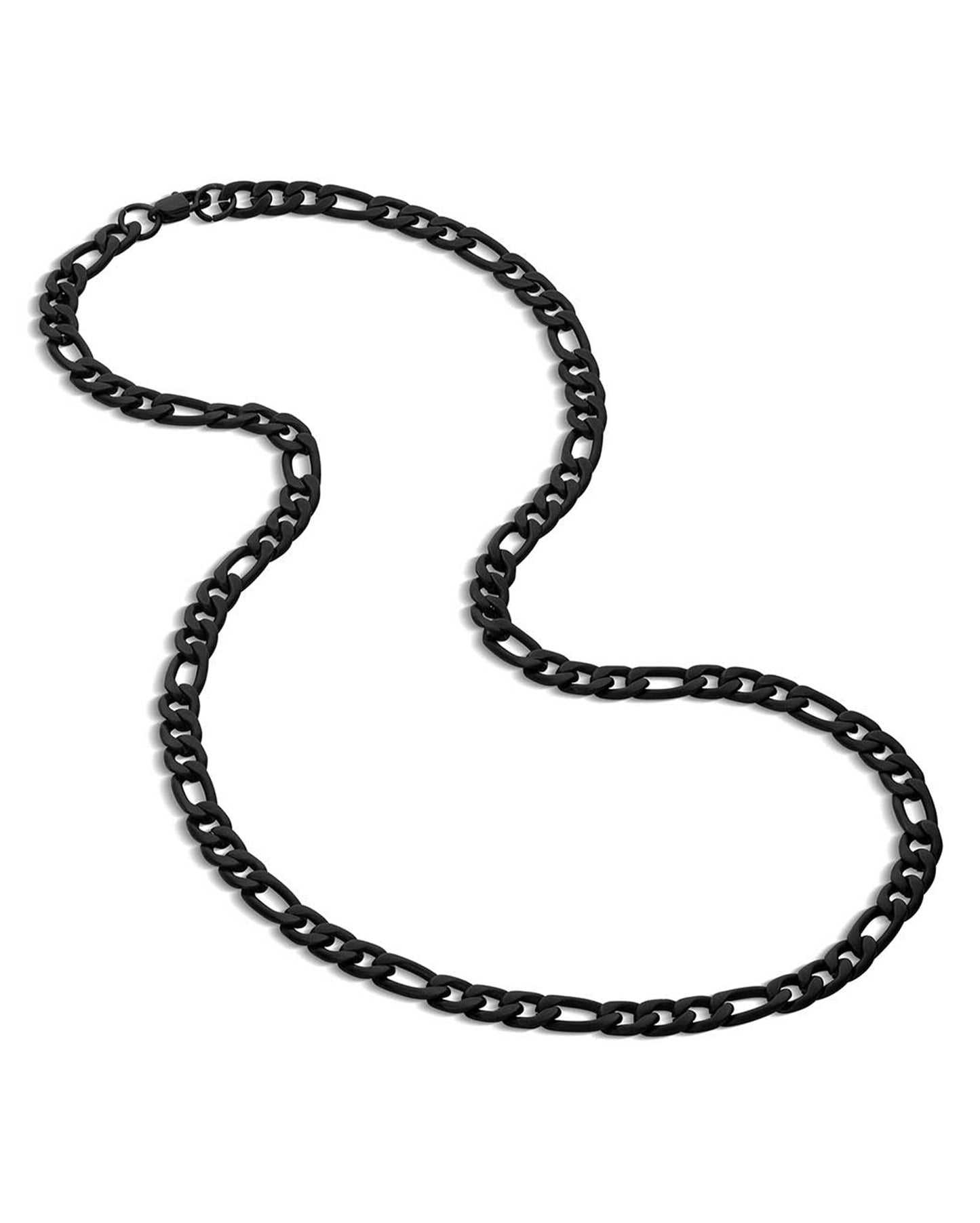 Midnight Onyx Figaro Chain Necklace