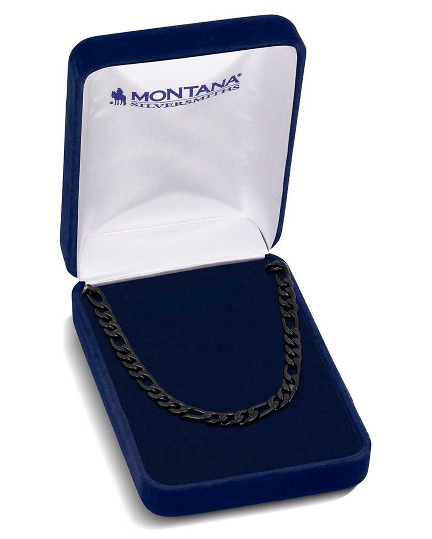 Midnight Onyx Figaro Chain Necklace