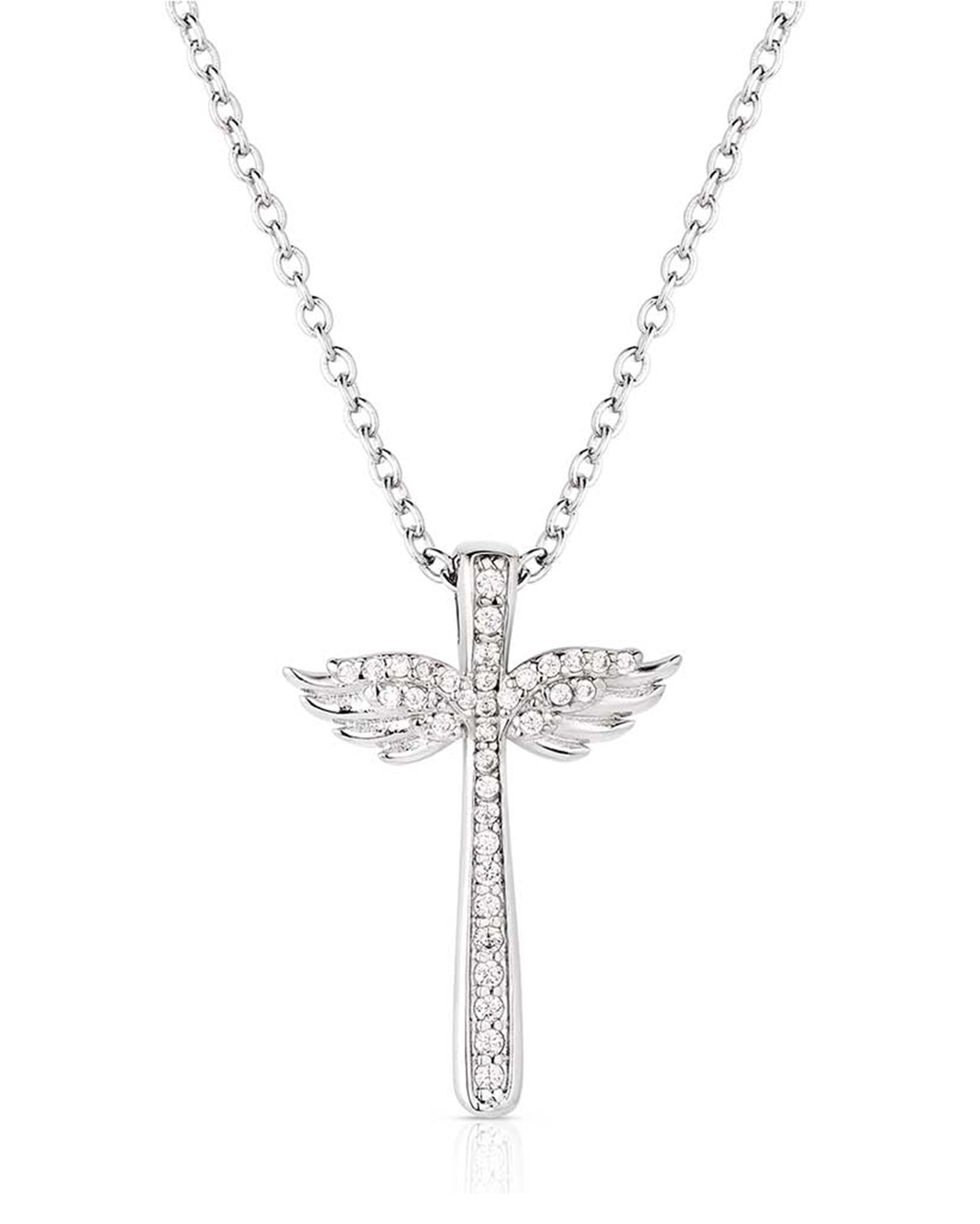 Wings Of Faith Cross Necklace - Nc6125 by Montana Silversmiths from Skip’s Western Outfitters | MON-NC6125-O/S