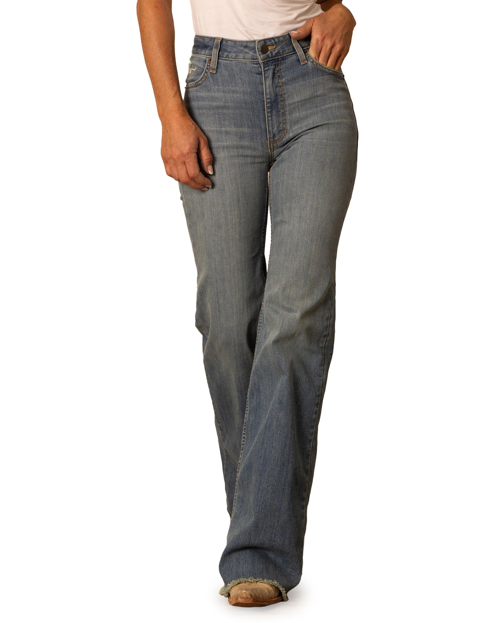Kimes Ranch Women's Olivia High Rise Wide Leg Jeans in Blue at Skip's Western Outfitters