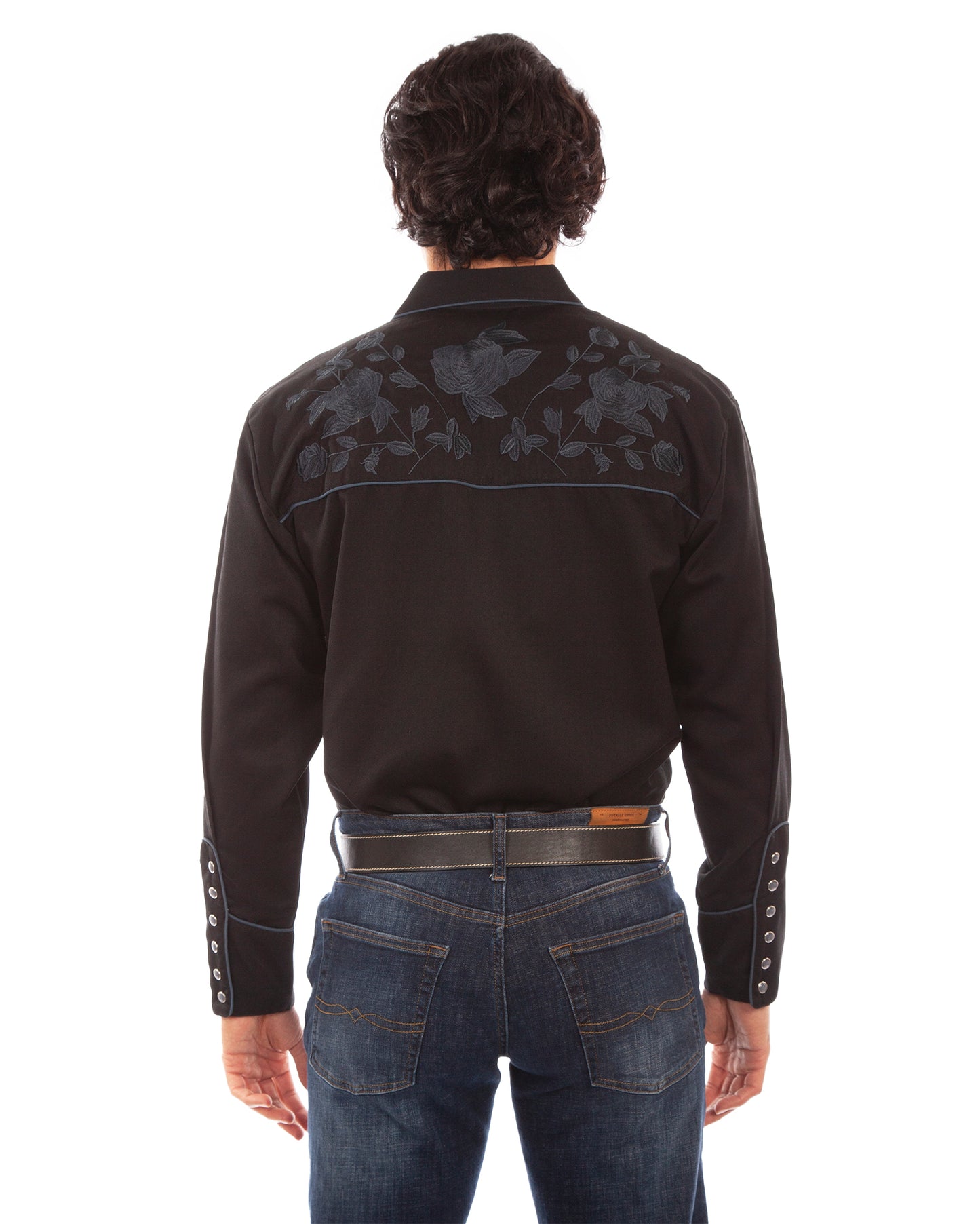 Men's Ghosting Floral Embroidered Western Shirt