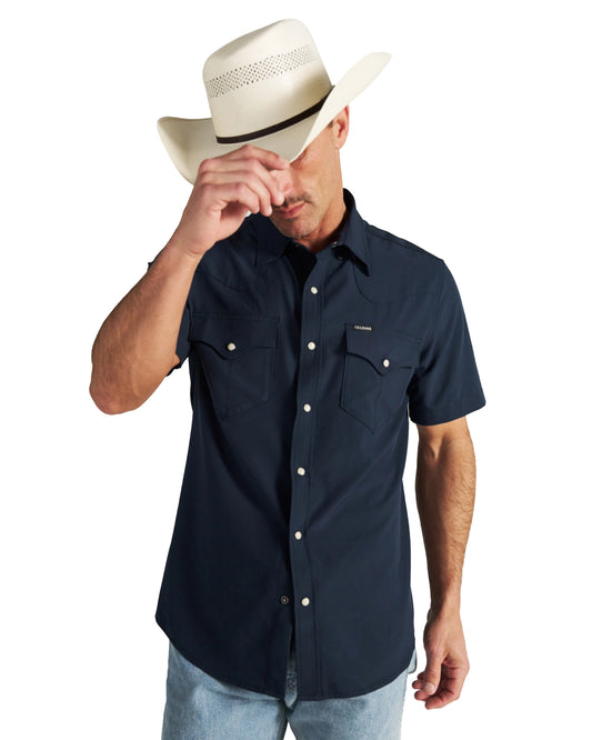 Men's Performance Western Pearl Snap Short Sleeve Shirt - 40364-Nav