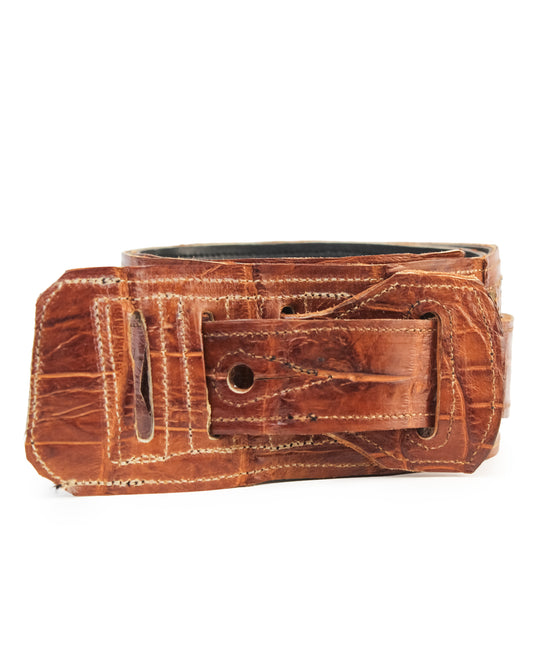 Alligator Guitar Strap - Cognac